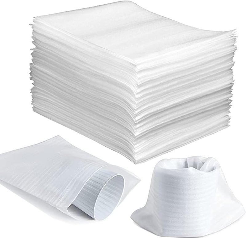 ALISWAT 100 Pack Foam Pouches 8x12 inch, Cushion Foam Wrap Pouches for Safeguarding Mugs,Cups,Glasses,China and Dishes - Bubble Bags Wrap Pouches Packing Supplies for Moving and Storage - Image 1